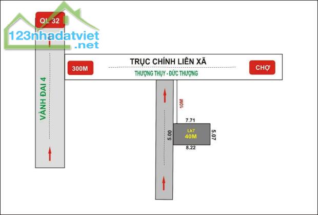 Bán đất thổ cư 40m2, cách trục chính xã 10m, Quốc Lộ 32 200m tại Đức Thượng, giá 2,6 tỷ - 1