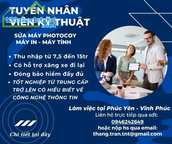 Tuyển Dụng Nhân Viễn Kỹ Thuật Sửa Máy Photocopy