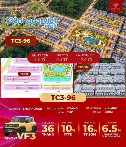 Bán Căn Shophouses TC3-96 VINHOMES GOLDEN AVENUE MÓNG CÁI, Quảng Ninh. GIÁ RẺ NHƯ CHUNG CƯ - 5