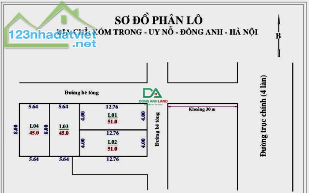 Bán đất phân lô chỉ hơn 2 tỷ tại Uy Nỗ Đông Anh gần đường Cao Lỗ