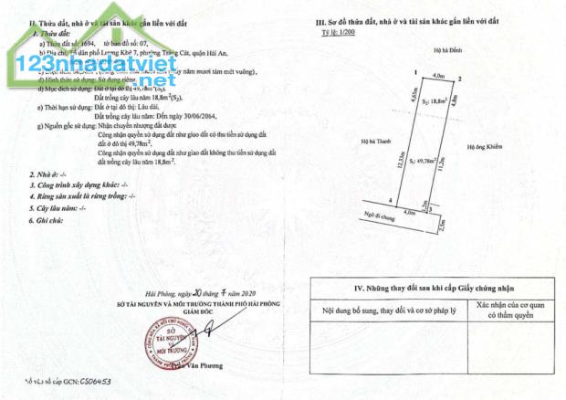 KH gửi bán lô đất tuyến đầu Cát Linh, Hải An - 2