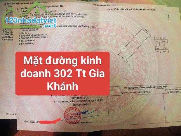 Bán đất thị trấn Gia Khánh, Bình Xuyên, diện tích 100m2 - 1