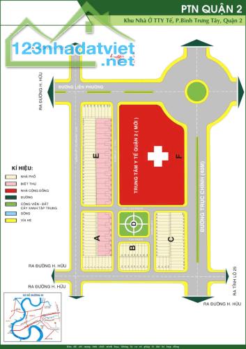 Bán đất nền (5x22m) dự án Trung T âm Y Tế Quận 2, P. B ình Trưng T ây, Quận 2. Giá 100tr