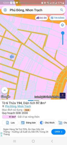 BÁN 100M2 ĐẤT PHÚ ĐÔNG, 2MT, SRH, CHÍNH CHỦ - 1