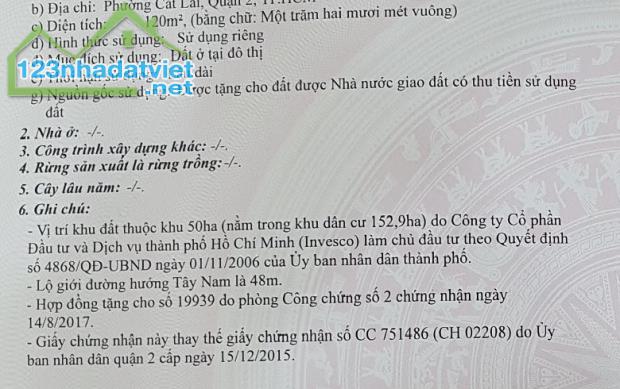 Bán đất Phường Cát Lái - Quận 2; Gần Đại học Công nghệ TP.HCM - 1