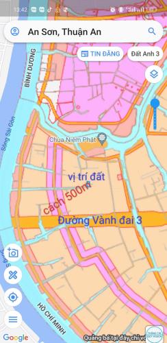 Mặt tiền An Sơn 32, 500m² thổ cư 100m².
Đường xe tải ra vào, địa điểm đông dân cư, gần