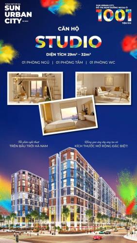 Bán căn hộ Studio 29.5m2 ( 44.38m2 hữu dụng ) tại dự án Sun Urban City Hà Nam