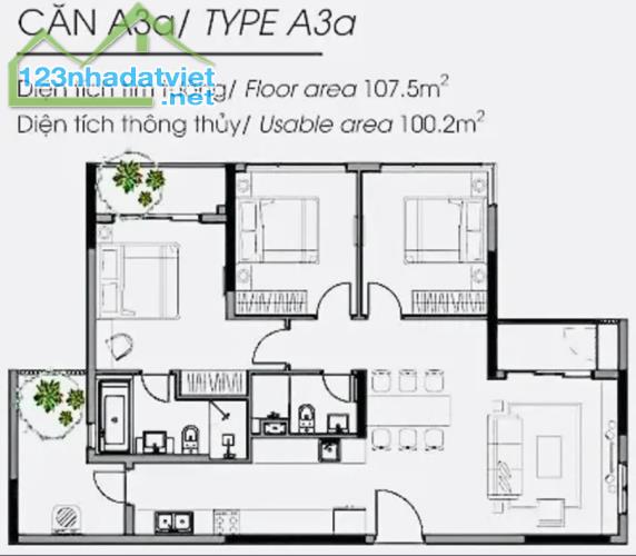 Căn hộ chung cư Celadon Tân Phú-khu VIP- Diamond Alnata-107m2-3PN-Block A tầng 3- Giá rẻ