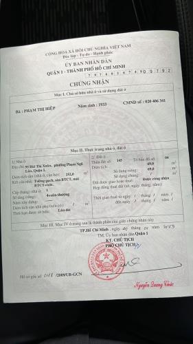 Bán nhà số 95 Bùi Thị Xuân. Phường Phạm Ngũ Lão. Quận 1 33 tỷ TL - 4