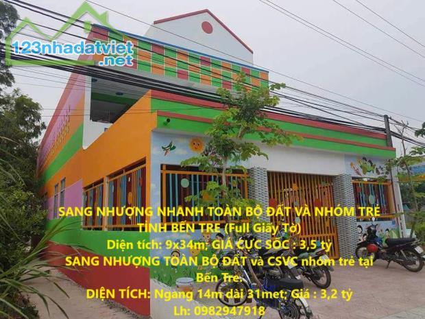 SANG NHƯỢNG NHANH TOÀN BỘ ĐẤT VÀ NHÓM TRẺ TỈNH BẾN TRE (Full Giấy Tờ)