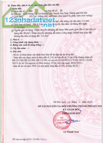 Chính chủ mở bán F0 cho nhà đầu tư thôn đông lai-Quang tiến-sóc Sơn-HN. - 3