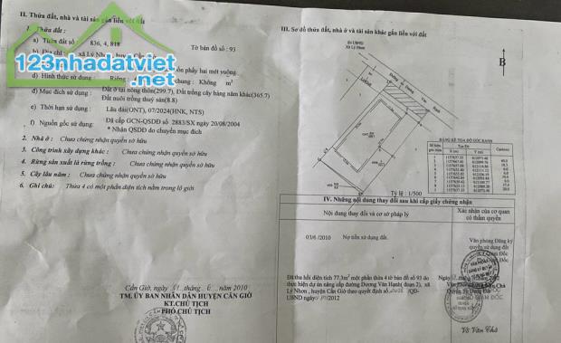 Bán nhà vườn Dương Văn Hạnh, Lý Nhơn, Cần Giờ: 18,3( NH: 20m) x 40, giá 5,85 tỷ. - 2