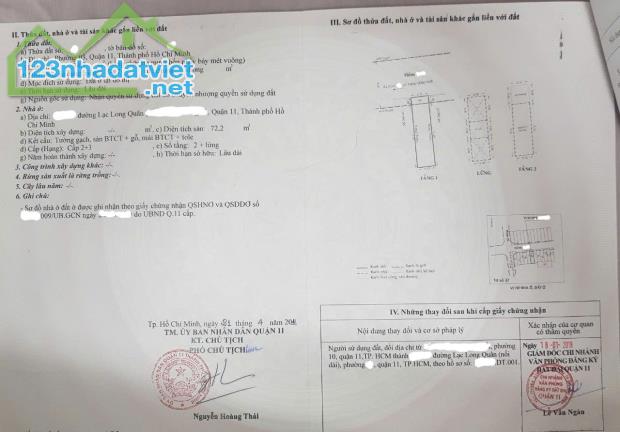 BÁN NHÀ RIÊNG P3, Q.11, HẺM THẲNG VÀ RỘNG 7M, DIỆN TÍCH NHÀ 34.7 M2, NHÀ ĐẸP, GIÁ RẺ - 3