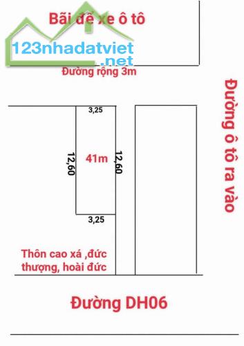 Bán 41m2 đất Cao Xá, Đức Thương, Hoài Đức. Lô góc, ô tô, cách đường DH06 chỉ 100m, giá đầu - 4