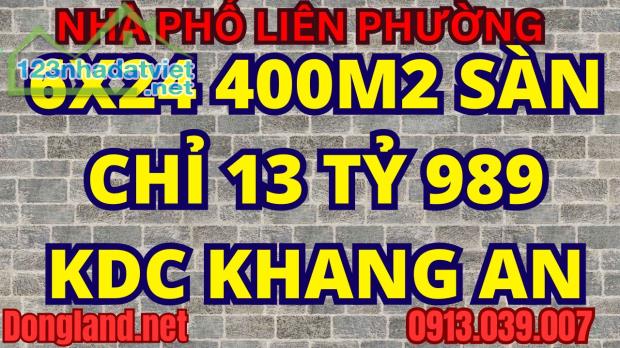 Nhà phố KDC Khang An Quận 9 (Sổ hồng cầm tay) 6x24 400m2 SD 5PN Còn 13tỷ989 Sát The Global