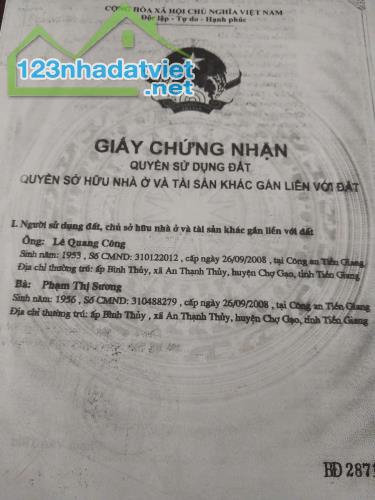 SỞ HỮU NHANH Đất Nền Mặt Tiền Đường Tỉnh Lộ 877, ấp Bình Thủy,An Thạnh Thủy, Chợ Gạo, - 4