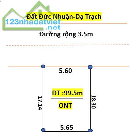 Bán đất Đức Nhuận Dạ Trạch diện tích 99.5m mặt tiền 5.56m nở hậu giá đầu tư - 1