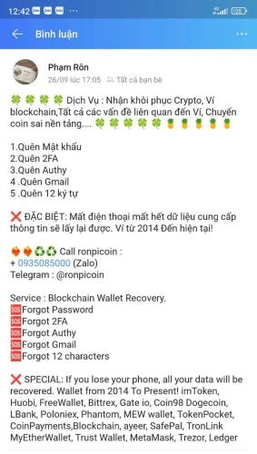 ***Dịch Vụ : Nhận khôi phục Crypto, Ví blockchain,Tất cả các vấn đề liên quan đến Ví,