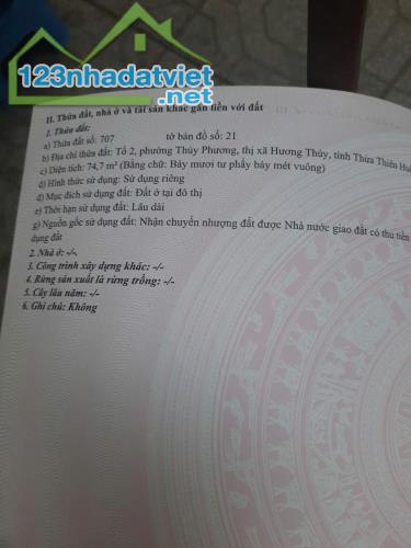 Bán đất 74,7m2 Kiệt ôtô Nguyễn Duy Cung, phường Thủy Phương, Hương Thủy, chỉ 780 triệu - 4