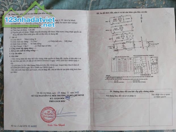 Bán nhà số 21, cư xá Trần Quang Diệu p. 14, Q.3
