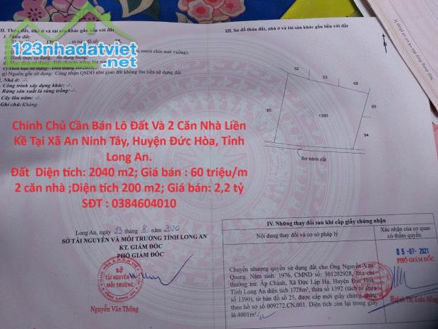 Chính Chủ Cần Bán Lô Đất Và 2 Căn Nhà Liền Kề Tại Huyện Đức Hòa , Tỉnh Long An. - 4