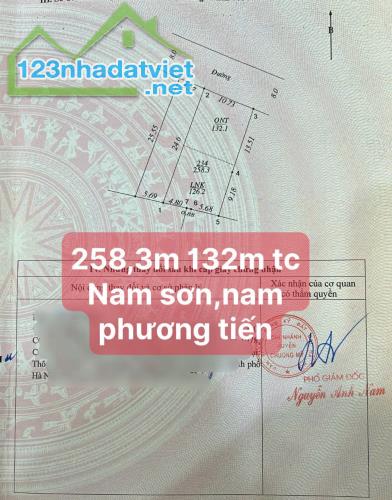 258m có 132m thổ cư tại chục chính kinh doanh Nam Sơn- Nam Phương Tiến- Chương Mỹ 15tr/m2