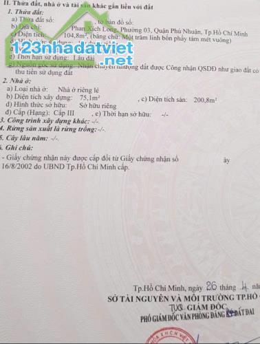 BÁN NHÀ PHAN XÍCH LONG, P3, PHÚ NHUẬN.DT:5,3X20, 1TR2L, GIÁ:12 TỶ - 3