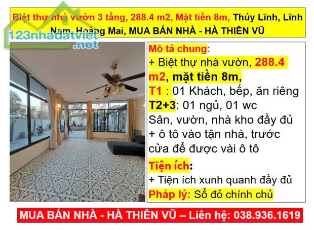 Biệt thự nhà vườn 3 tầng, 288.4 m2, Thúy Lĩnh, Lĩnh Nam, Hoàng Mai, HÀ THIÊN VŨ - 5