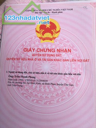 BÁN ĐẤT TP MỸ THO TIỀN GIANG, DT 608,3M2 SẴN SHR CHỈ 1,550 TỶ TL. LH:0866800990. - 2