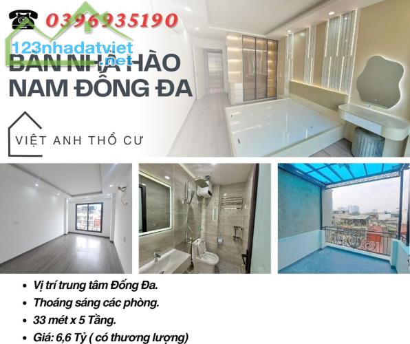 Bán nhà Hào Nam Đống Đa_Dân Xây_ Hai Mặt Thoáng Sáng_33mx5T_ Giá: 6.6 tỷ_Lh: 0396935190.