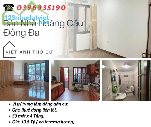 Bán nhà phố Hoàng Cầu, Siêu Phẩm Dòng Tiền, Gần Mặt Phố, 50mx4T, Giá: 13,5 Tỷ, Lh: