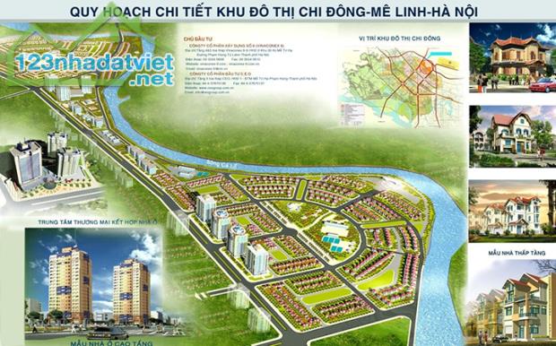 BÁN LÔ ĐẤT LIỀN KỀ-SỔ ĐỎ 196M2 - KHU ĐÔ THỊ CHI ĐÔNG, MÊ LINH, HÀ NỘI - 3