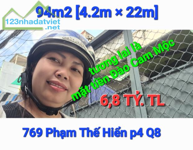 Bán nhà 769 Phạm Thế Hiển P4 Q8, 94m2 [4.2×22] ngay chợ, hẻm xe hơi chỉ 6Ty7xx