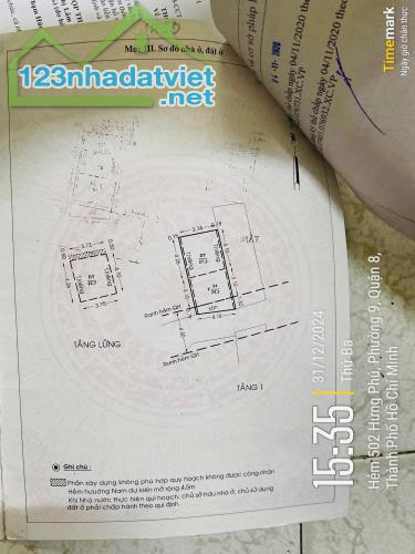 Bán nhà Phạm Hùng p9 Q8. 2 mặt tiền hẻm 43m2 ngang 4.2m SHR hoàn công, không quy hoạch - 2