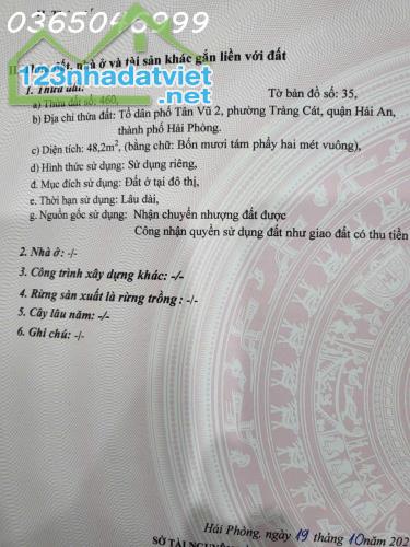 Bán lô đất mặt đường Đôi TĐC Đằng Hải 2, tuyến 2 Trần Hoàn Lê Hồng Phong, Hải An. - 3