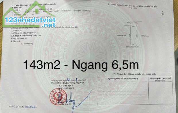 Chào bán lô đất 143m mặt ngõ rộng rãi, oto đi thông tại Bấc Vang - Dương Quan👉Giá: 3tỷ6xx