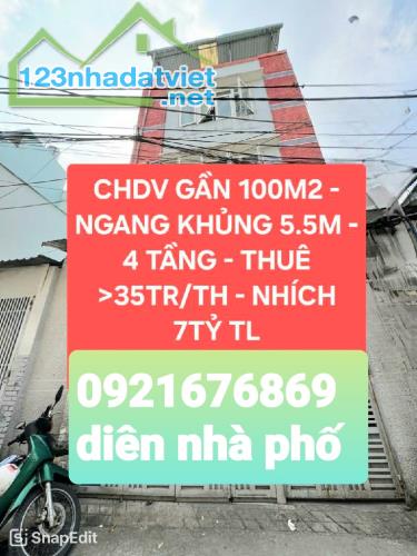 🏡🏡🏡 CHDV 4 TẦNG HẺM XE TẢI ĐƯỜNG NGUYỄN TƯ GIẢN P12 ..GV ....DT 98 M 💸💸💸 7.6 TỶ