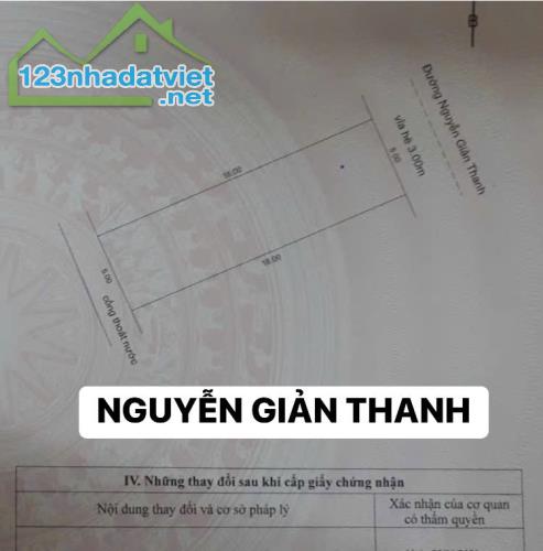 BÁN ĐẤT ĐƯỜNG NGUYỄN GIẢN THANH-AN KHÊ-THANH KHÊ