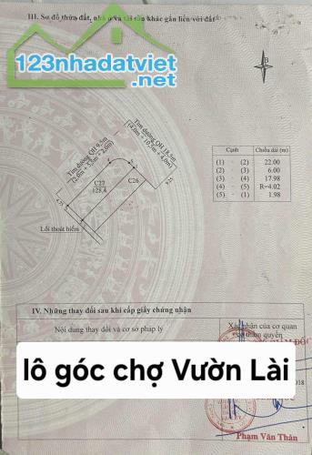 Cần bán lô góc đối diện chợ Vườn Lài