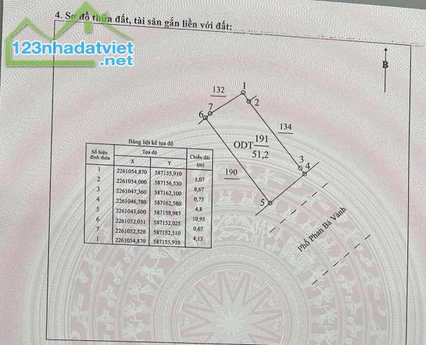 Em chào bán lô đất 51,2 m mặt đường Phan Bá Vành