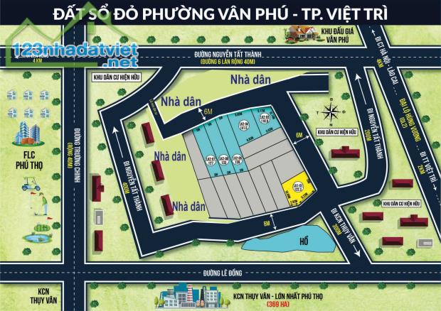 Bán đất Vân Phú Diện tích 118,9m2, lô góc 2 mặt thoáng, đường trước nhà 6m - 1