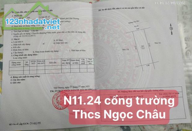 Bán đất kinh doanh buôn bán sầm uất mặt phố Tây Hào, ph Ngọc Châu, TP HD, 75m2, mt 5m - 2