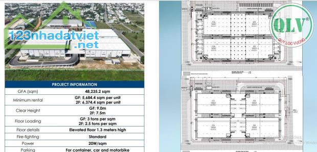 Cho thuê kho chứa hàng diện tích 48.235 m2 KCN Vsip 1, Bình Dương