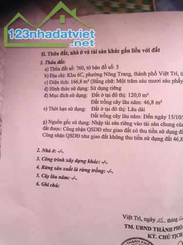 Bán đất tại Nông Trang, Việt Trì, Lô Góc 166.8m2 - MT 15m - 3.4 tỷ - 1