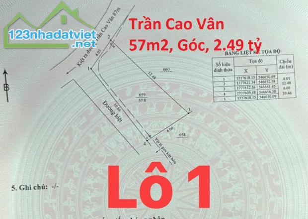 ♪ Đất Góc Kiệt 2.5m cách Trần Cao Vân 80m thông Biển, 57m2, hơn 2 tỷ - 3