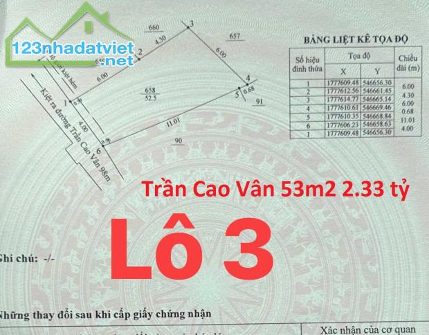 ♪ Đất Góc Kiệt 2.5m cách Trần Cao Vân 80m thông Biển, 57m2, hơn 2 tỷ - 1