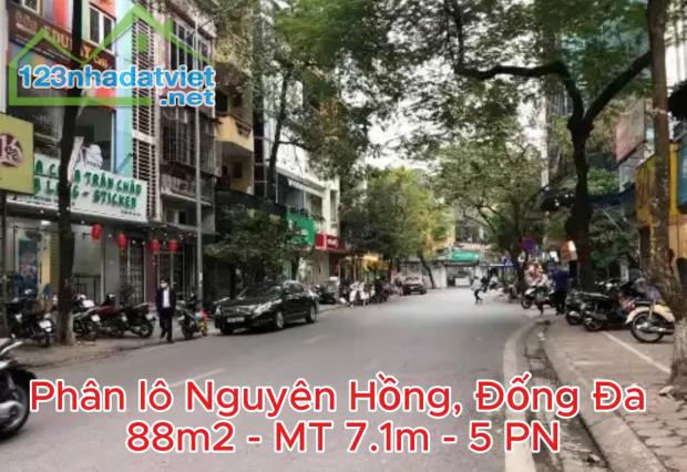 🏡 BÁN NHÀ PHÂN LÔ NGUYÊN HỒNG, ĐỐNG ĐA – 88M² – MẶT TIỀN 7.1M – KINH DOANH – Ô TÔ TRÁNH