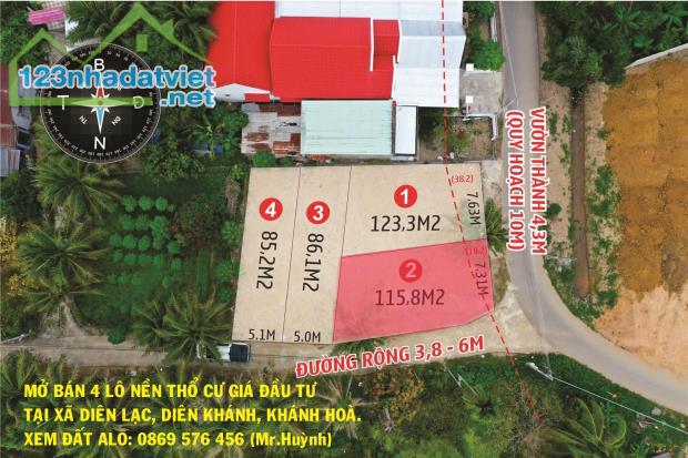 MỞ BÁN ĐẤT NỀN THỔ CƯ TẠI XÃ DIÊN LẠC, DIÊN KHÁNH, KHÁNH HOÀ - 3