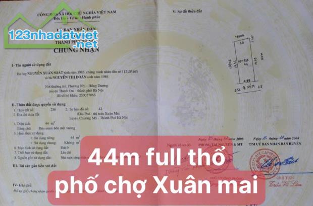 BÁN GẤP 44M2 FULL THỔ PHỐ CHỢ XUÂN MAI, CHƯƠNG MỸ GIÁ HƠN 1 TỈ - 3