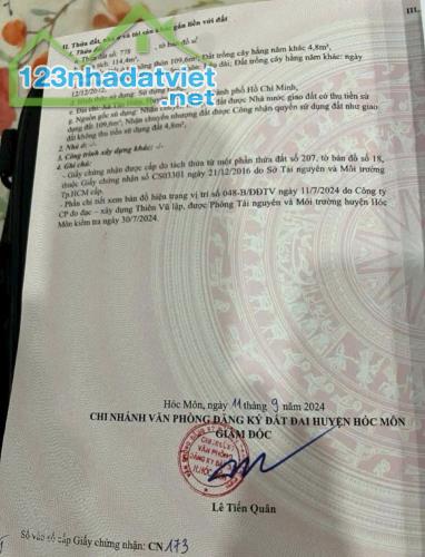 Cô Diệp thiếu nợ tùm lum cần bán gấp nhà có tiệm cắt tóc ở Tân Hiệp,Hóc Môn Sổ Diêng,695Tr - 1